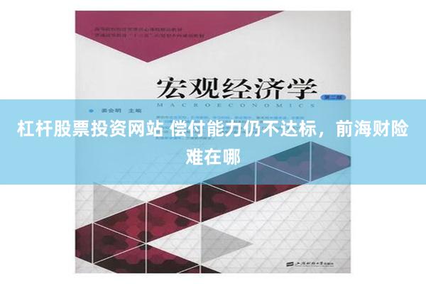 杠杆股票投资网站 偿付能力仍不达标，前海财险难在哪