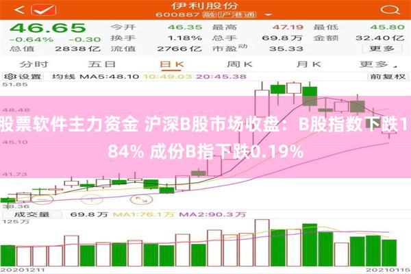 股票软件主力资金 沪深B股市场收盘：B股指数下跌1.84% 成份B指下跌0.19%